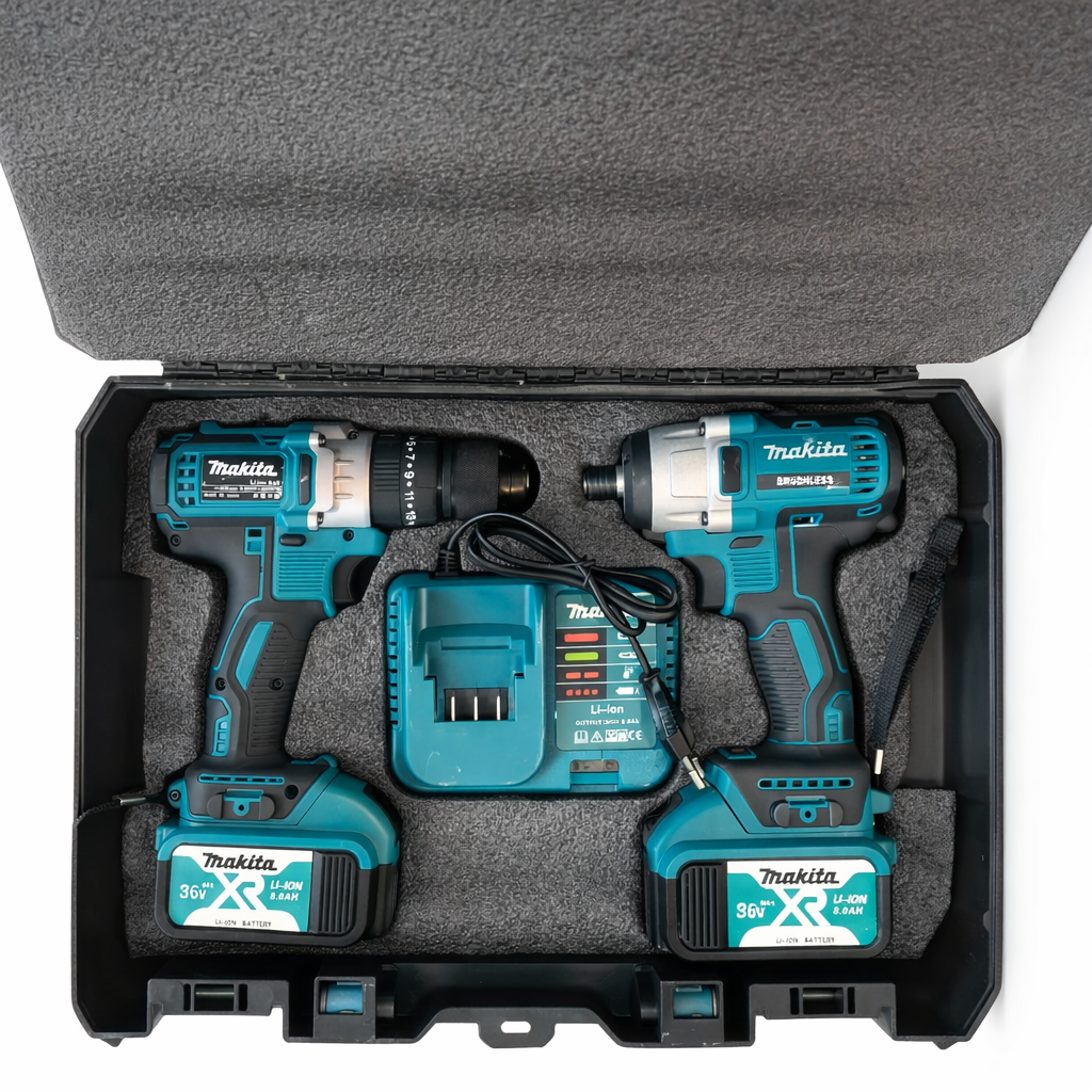 Set Makita: Cheie cu Impact + Autofiletantă cu Acumulator