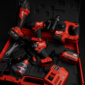 Set Scule cu Acumulator Milwaukee M18: Cheie cu Impact + Rotopercutor + Polizor Unghiular + Autofiletantă - SculePro